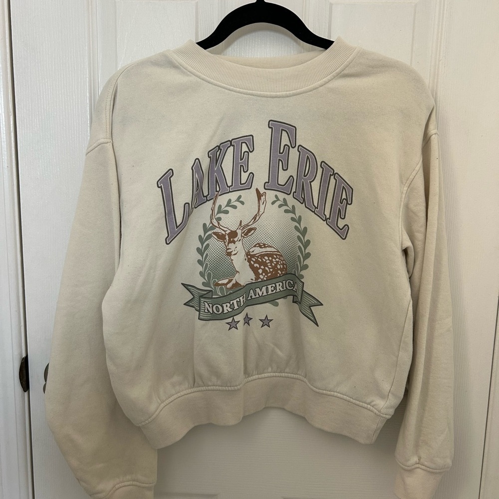 Lake Erie Travel, Cropped Sweatshirt, Sz M